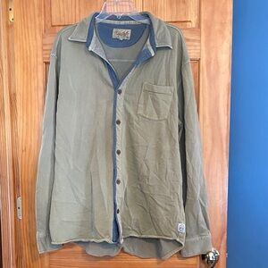 Margaritaville  Green Button Down Shirt - llike sweatshirt material size XL